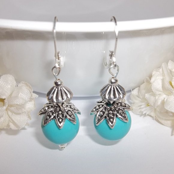 wvluckygirl Jewelry - Turquoise Blue Statement Earrings Set Fashion Earring Earring Earring Set 6825